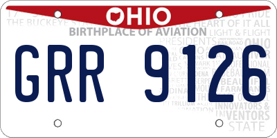 OH license plate GRR9126