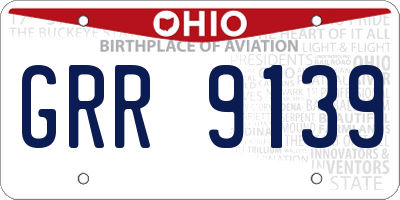 OH license plate GRR9139