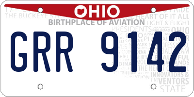 OH license plate GRR9142