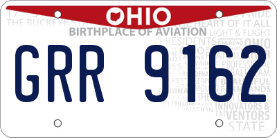 OH license plate GRR9162
