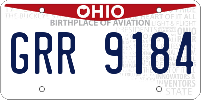 OH license plate GRR9184