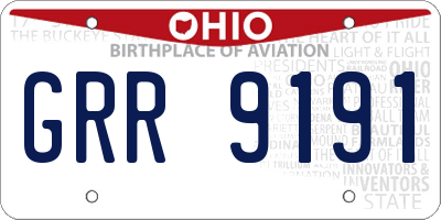 OH license plate GRR9191