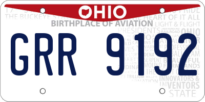 OH license plate GRR9192
