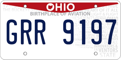 OH license plate GRR9197