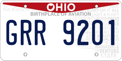 OH license plate GRR9201