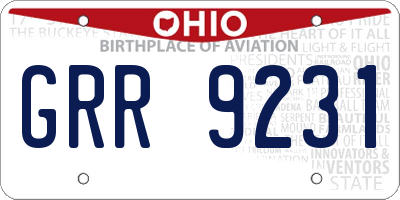 OH license plate GRR9231