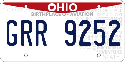 OH license plate GRR9252