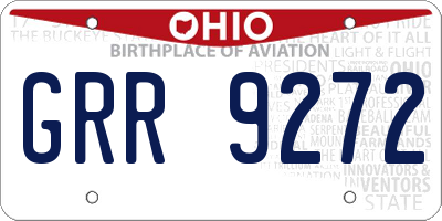 OH license plate GRR9272