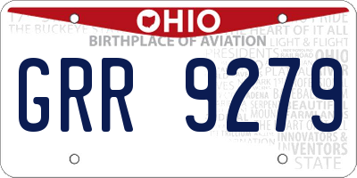 OH license plate GRR9279