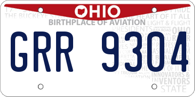 OH license plate GRR9304