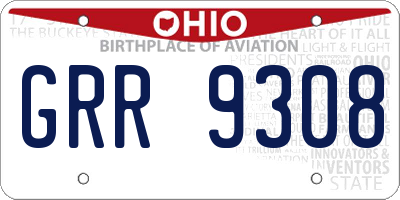 OH license plate GRR9308