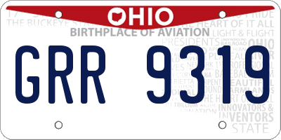OH license plate GRR9319
