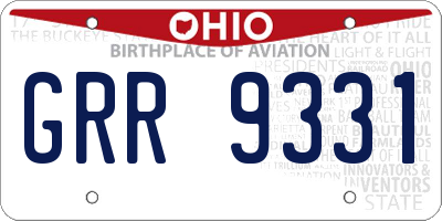 OH license plate GRR9331