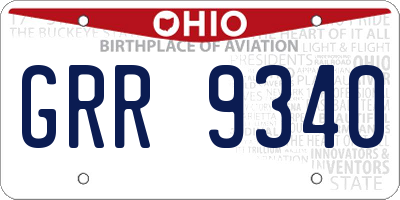 OH license plate GRR9340