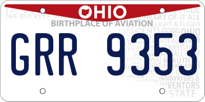 OH license plate GRR9353
