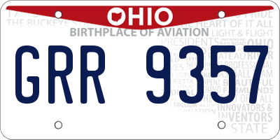 OH license plate GRR9357