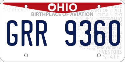 OH license plate GRR9360