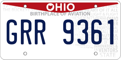 OH license plate GRR9361