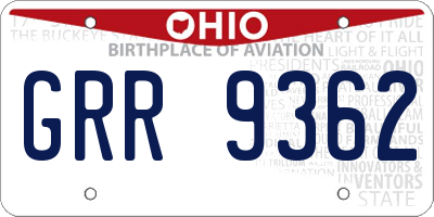 OH license plate GRR9362