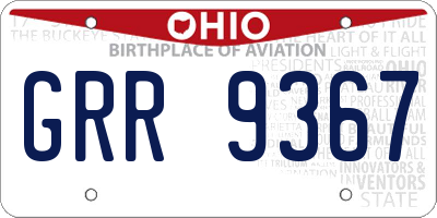 OH license plate GRR9367