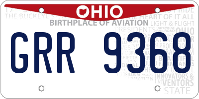 OH license plate GRR9368