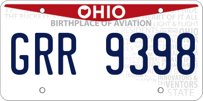 OH license plate GRR9398