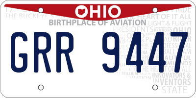 OH license plate GRR9447