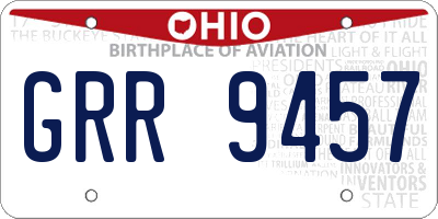 OH license plate GRR9457