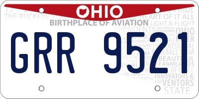 OH license plate GRR9521
