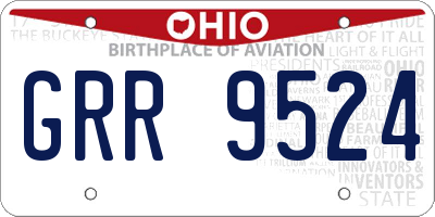 OH license plate GRR9524