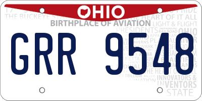 OH license plate GRR9548