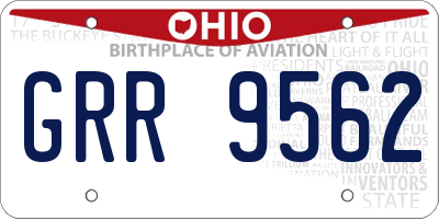 OH license plate GRR9562