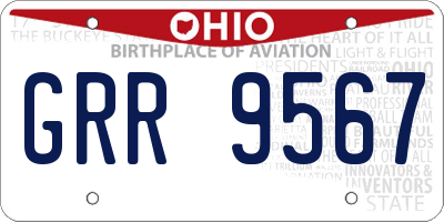 OH license plate GRR9567