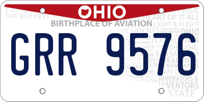 OH license plate GRR9576