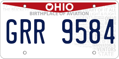OH license plate GRR9584