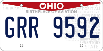 OH license plate GRR9592