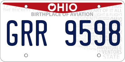 OH license plate GRR9598