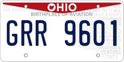 OH license plate GRR9601