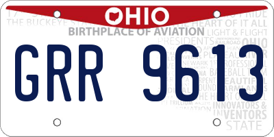 OH license plate GRR9613