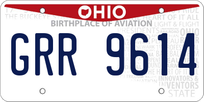 OH license plate GRR9614