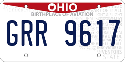 OH license plate GRR9617