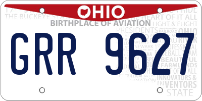 OH license plate GRR9627