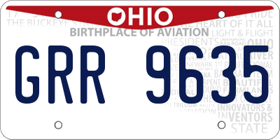 OH license plate GRR9635