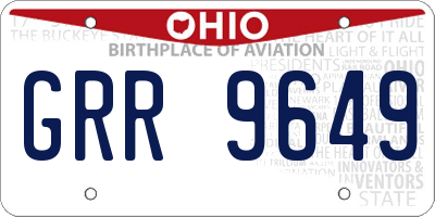 OH license plate GRR9649