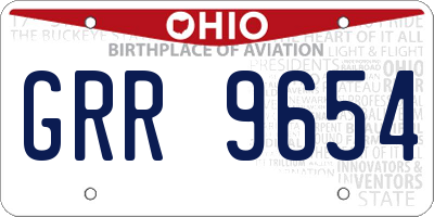 OH license plate GRR9654