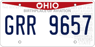 OH license plate GRR9657