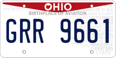 OH license plate GRR9661