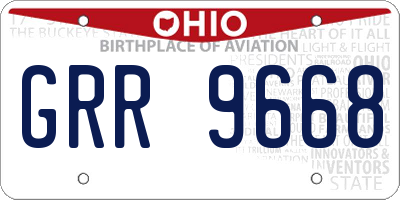 OH license plate GRR9668