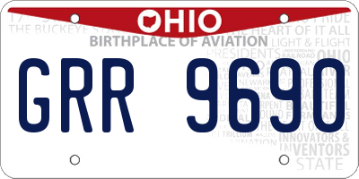 OH license plate GRR9690