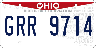 OH license plate GRR9714